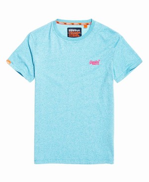 Superdry Orange Label Fluro Grit Férfi Pólók Kék | EPWSR9260